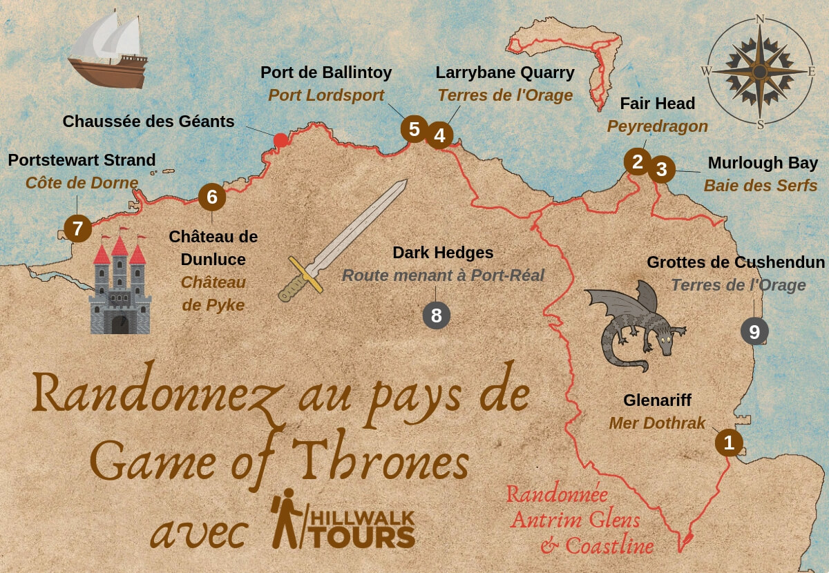 Game of Thrones carte Irlande du Nord